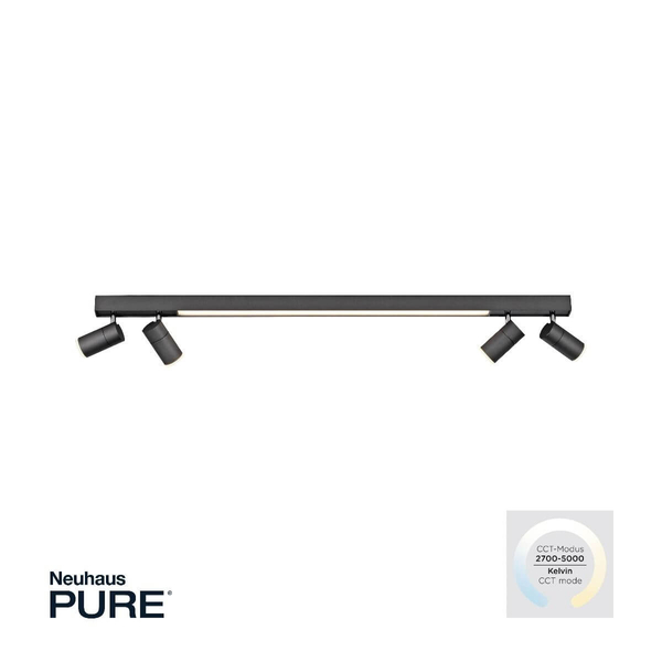 Grafitowa lampa sufitowa Pure-lines LED 25W 2700K-5000K reflektorki
