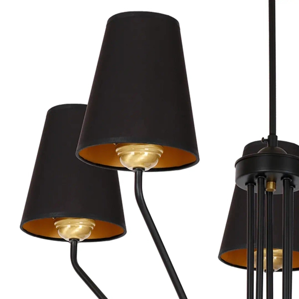Abażurowa lampa wisząca VICTORIA BLACK MLP4913 tkaninowa czarna