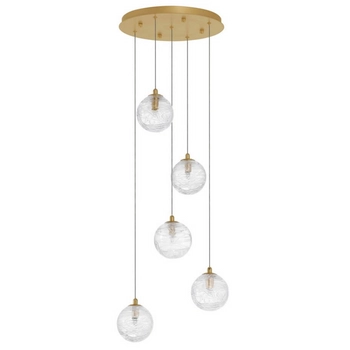 Salonowa lampa wisząca CABRAL LE42903 balls crystal złota