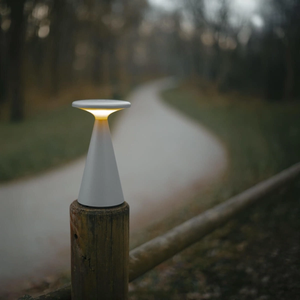 Zewnętrzna lampa stolikowa FUNGHI T0064 LED 1,6W 2700K IP44 szara