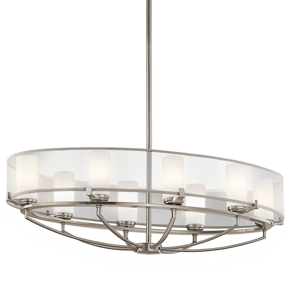 Salonowa lampa wisząca Saldana KL-SALDANA8 Kichler owalna srebrna
