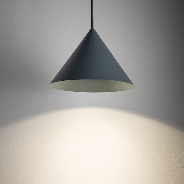 Metalowa lampa stożkowa ZENITH 11491 zwis szary błękit