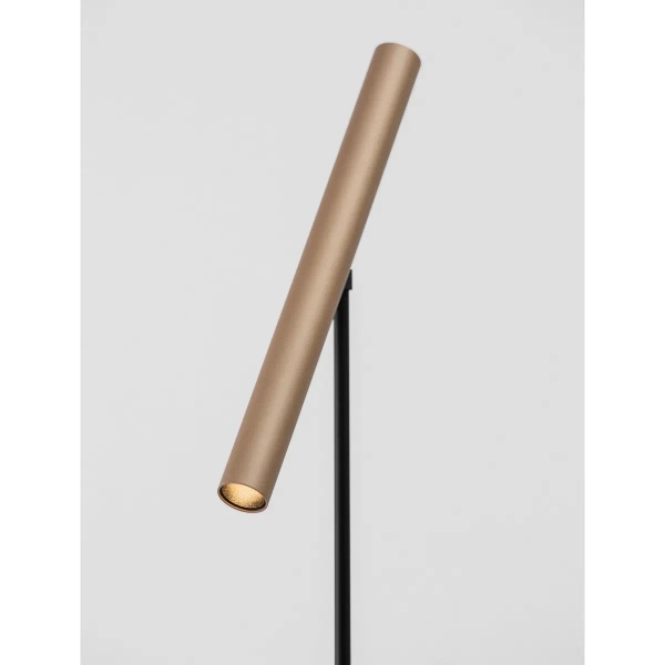 Podłużna lampa podłogowa FARDANO LE45626 do salonu tuba czarna brązowa