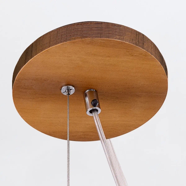 Okrągła lampa wisząca Sfera QN-SFERA-1P-TEAK szklana kula brązowy biały