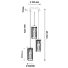 Druciana lampa wisząca TIMEO 19619304R metalowa kaskada drewno czarna