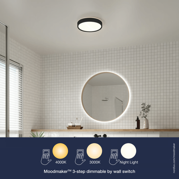 Plafon okrągły NOXY 2015356103 LED W 3000-4000K IP44 czarny