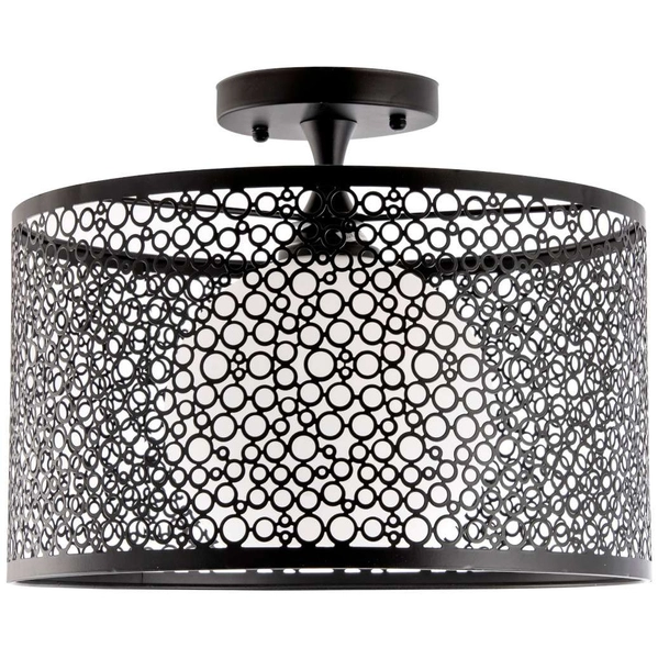 Ażurowa LAMPA sufitowa VEN N2102/1H metalowa OPRAWA dekoracyjny plafon szklana kula czarna