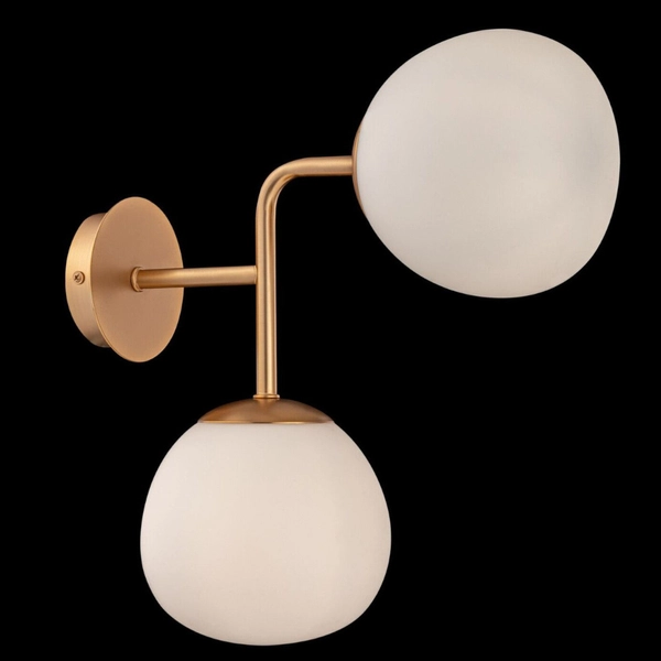 Modernistyczna LAMPA ścienna ERICH MOD221WL-02G Maytoni szklane kule kinkiet mosiądz