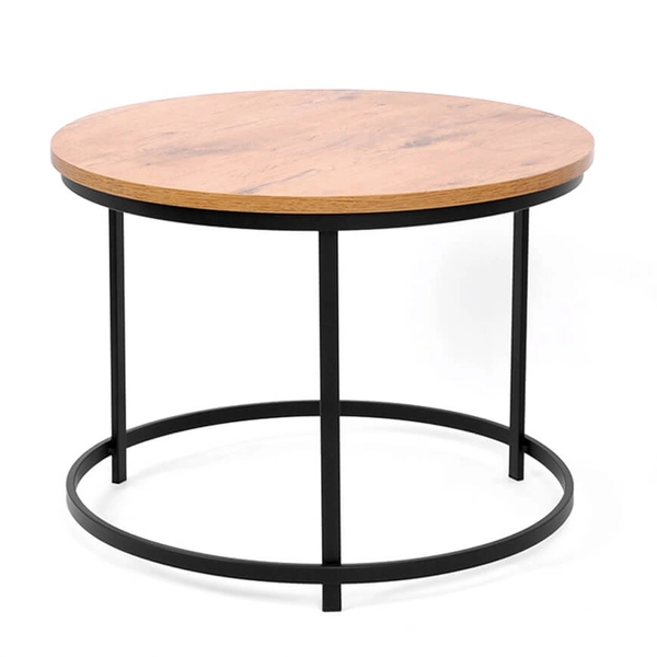 Okrągły stolik kawowy Kaja Home KS-28 STOLIK Kaja metalowy drewniany czarny