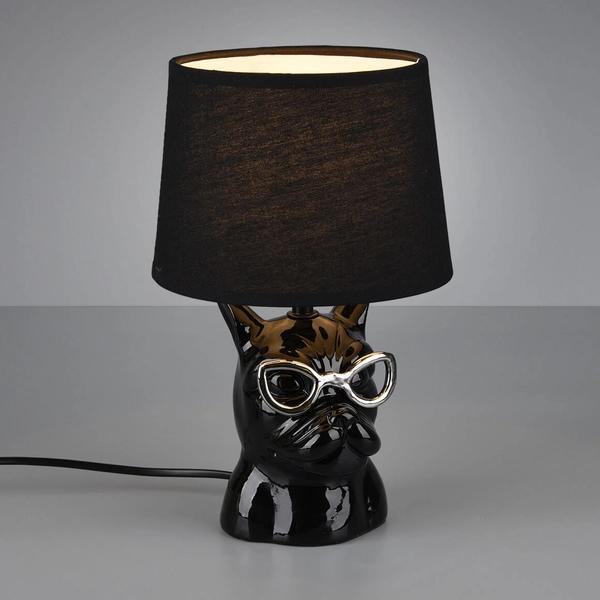 Dekoracyjna lampka stołowa Dosy R50231002 RL Light pies w okularach czarny