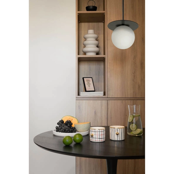 Łazienkowa lampa wisząca Borra BRB122PS0 kulista IP44 biała czarna