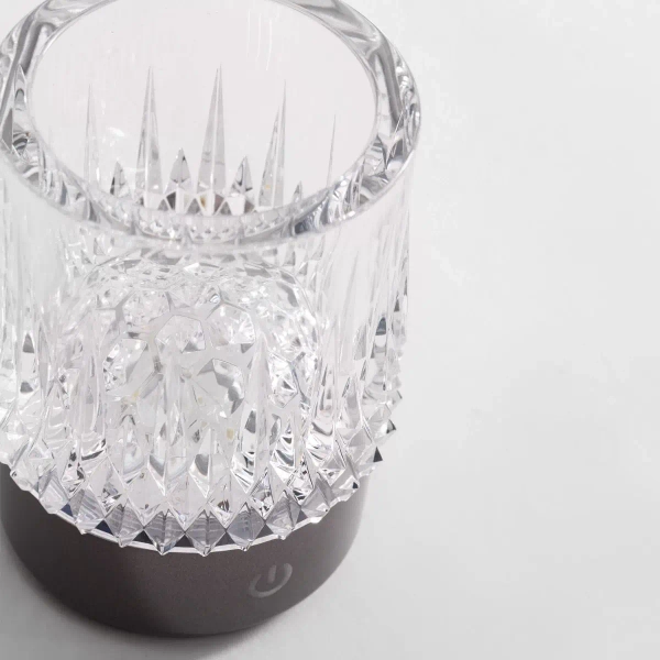 Akumulatorowa stołowa lampa CRYSTAL NHTD-N08-NB LED 1W 3000K IP44 czarna