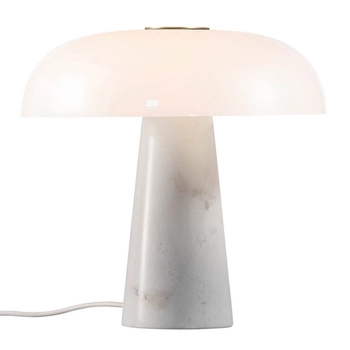 Stołowa lampka Glossy 2020505001 DFTP grzyb opalizowana marmur biała
