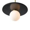 Marmurowa lampa wisząca Bilo PL0136-BK Yaskr kula biała czarna mosiądz OUTLET
