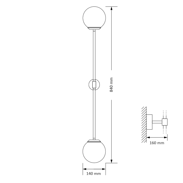 Podwójna lampa ścienna Ultimo ULT-K-2 (Z) do salonu biała mosiądz