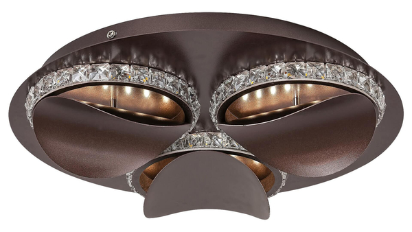 Sufitowa LAMPA glamour CAPRIANA 5050 Rabalux okrągła OPRAWA plafon LED 18W 4000K pierścienie z kryształkami brązowe