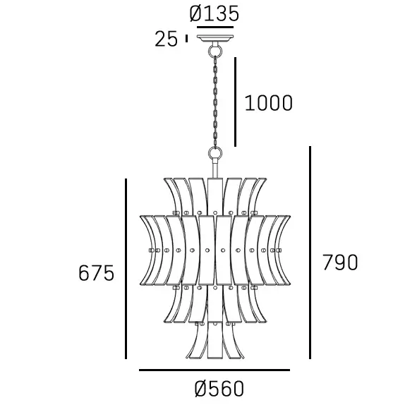 Wisząca lampa Lancaster P13449BR do jadalni szklana mosiądz