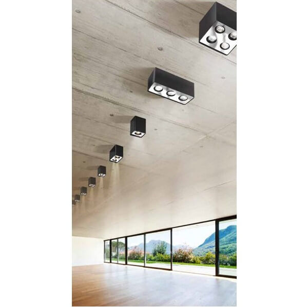 Lampa sufitowa kuchenna Nino AZ0736 Azzardo kwadratowa czarna srebrna