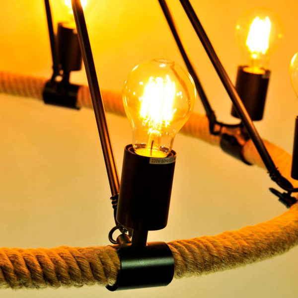 Marynistyczna LAMPA wisząca ROPE ARTHUR 307927 Il mio rustykalna OPRAWA świecznikowa ŻYRANDOL pierścień sznur beżowy findlay