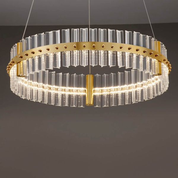 Dekoracyjna lampa wisząca MAYO LE44224 LED 45W 3500K ring szklana złota