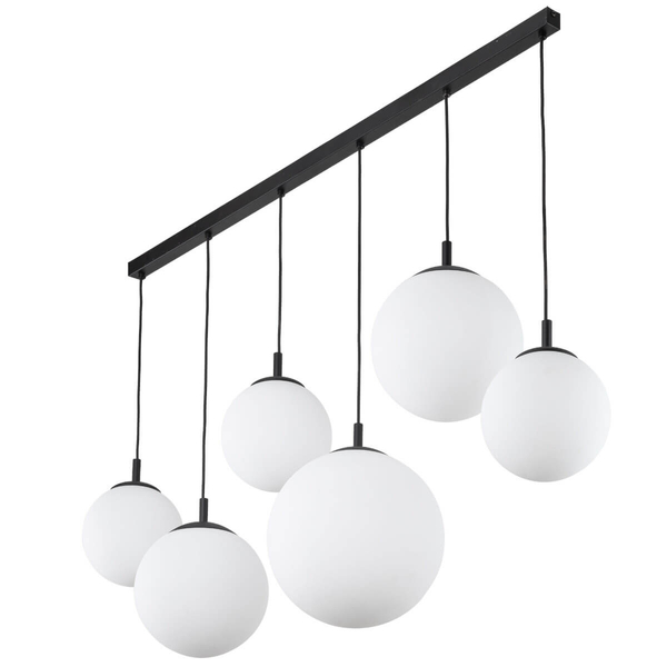 Zwisająca lampa na listwie Esme 4792 bubbles do jadalni biała czarna