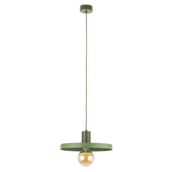 Wisząca lampa do jadalni Sila 10761 dysk zwis zielony