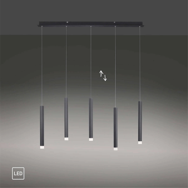 Wisząca lampa na belce Bruno 15205-18 Just Light LED 29W 3000K sople czarny