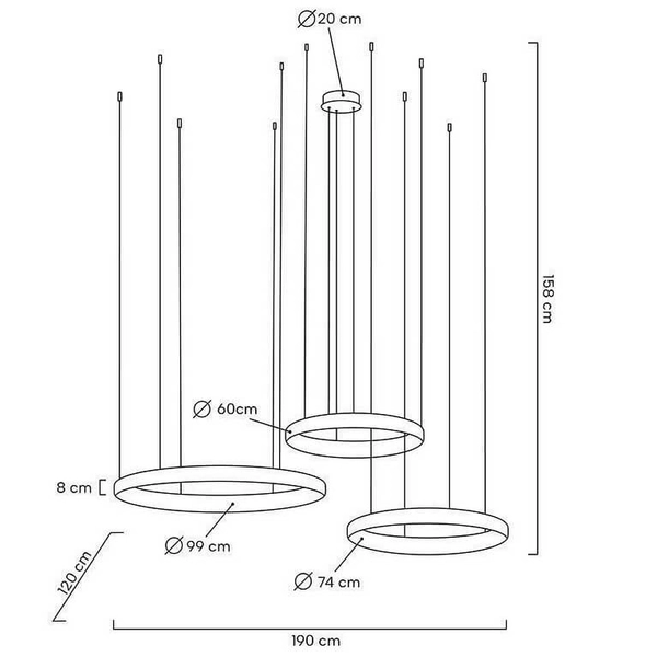 Lampa wisząca glamour Liberty MSE1501100190 Moosee LED 105W 3000K złota
