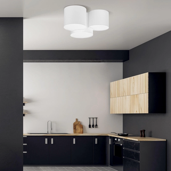 Potrójna lampa sufitowa Mona 3441 TK Lighting tuba do sypialni biała