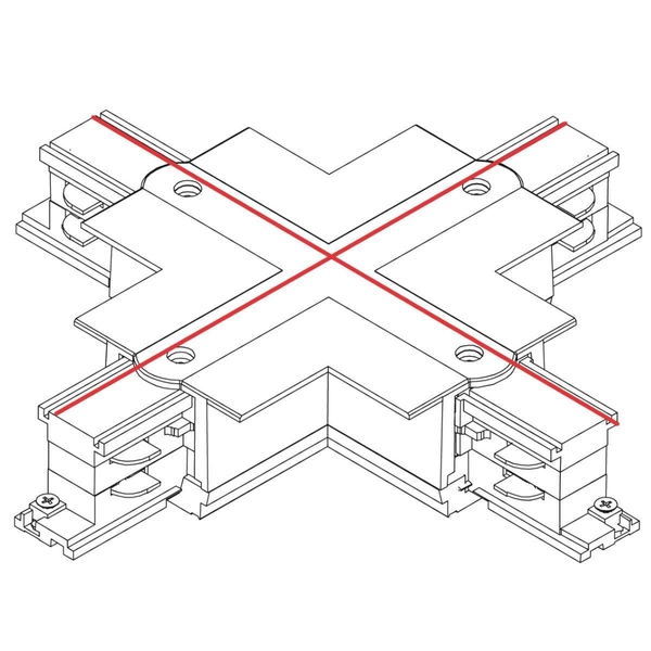 Krzyżowy X-ŁĄCZNIK CTLS 8680 Nowodvorski szynoprzewodu do 3-fazowej szyny podtynkowej 230V czarny