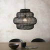 Zwisowa lampa rattanowa L&-198474 Light& do salonu boho czarna