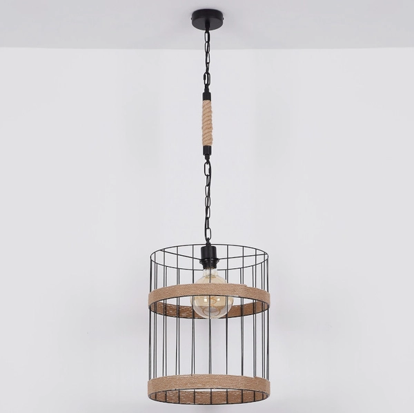 Skandynawska LAMPA wisząca HALIA 15673H1 Globo tuba OPRAWA metalowa ZWIS okrąły loftowy brązowy czarny