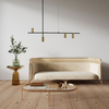 Wisząca lampa do sypialni ARIZONA LP-074/4PL BK/GD złote tuby na listwie zwis