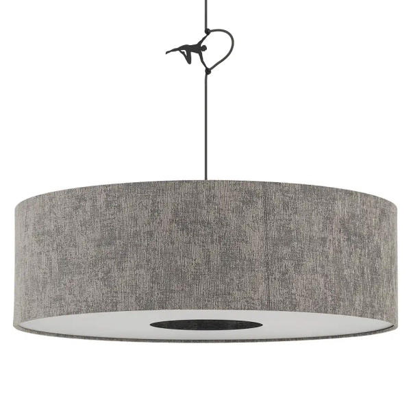 Regulowana wisząca lampa LAGO 11675 tuba tkanina szara