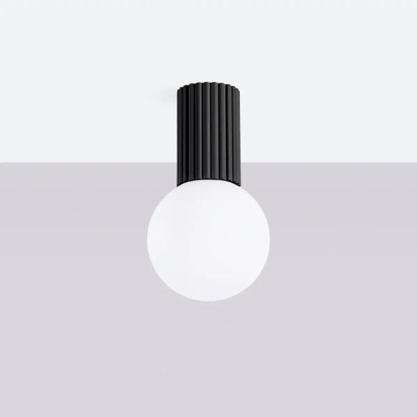 Kulista lampa sufitowa HALO SL.1713 okrągła szklana biała czarna