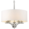 Klasyczna LAMPA wisząca ATLANTA P05803NI Cosmolight okrągły zwis abażurowy biały nikiel