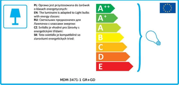 LAMPA wisząca HARLEY MDM-3471-1 GR+GD Italux metalowa OPRAWA mozaika zwis grafitowa szampańska