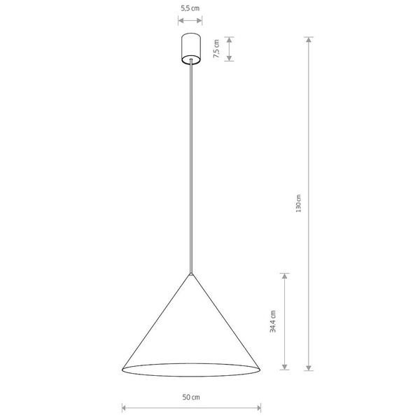 Zwieszana lampa stożkowa ZENITH 11483 terakota