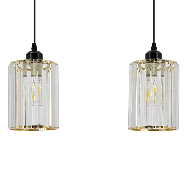 Szklana lampa wisząca 6782/2 BL TR do jadalni czarna