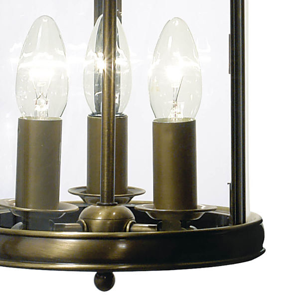 Lampa wisząca świece Lambeth LAM0375 Dar Lighting przezroczysta mosiądz