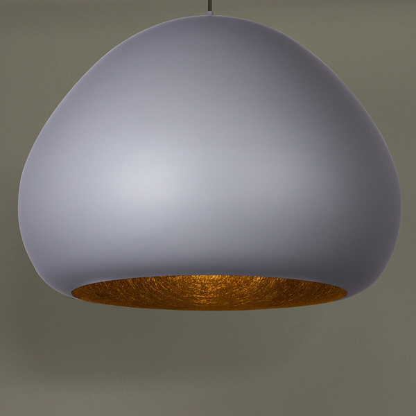 Zwisająca lampa do sypialni Lava 41079 Sigma kopuła szara czarna