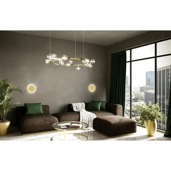 Molekułowa wisząca lampa ALURE złota MSE1501100498 15xG9 szklane kule
