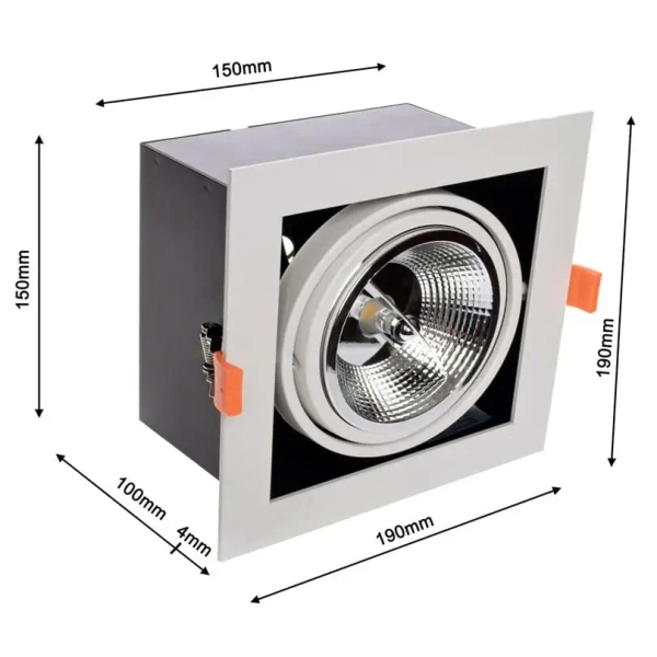 Podtynkowa lampa sufitowa PLAZA ML4739 metalowa biała