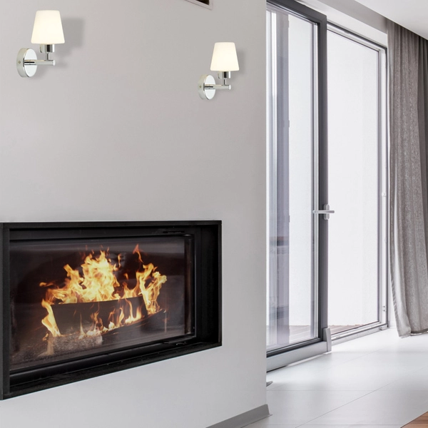 LAMPA ścienna LEE ML6383 Milagro szklana OPRAWA kinkiet chrom biały