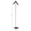 Podłogowa lampa Kavos 8378 Amplex tuby regulowane czarne złote
