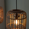 Potrójna wisząca lampa Mathias 101775 bambusowa cage brązowa czarna