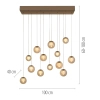 Wisząca lampa PURE POPUP brązowa 2590-97 13xLED 3W 2200-5000K sterowana góra-dół