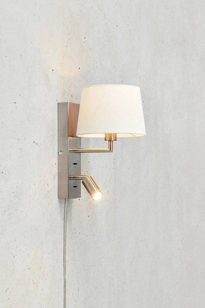 Lampa ścienna Como 108596 Markslojd E14+LED 3W spot metalowy abażur biały