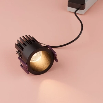 Lampa sufitowa podtynkowa TURMERO czarna LE61339 7W 3000K wpust