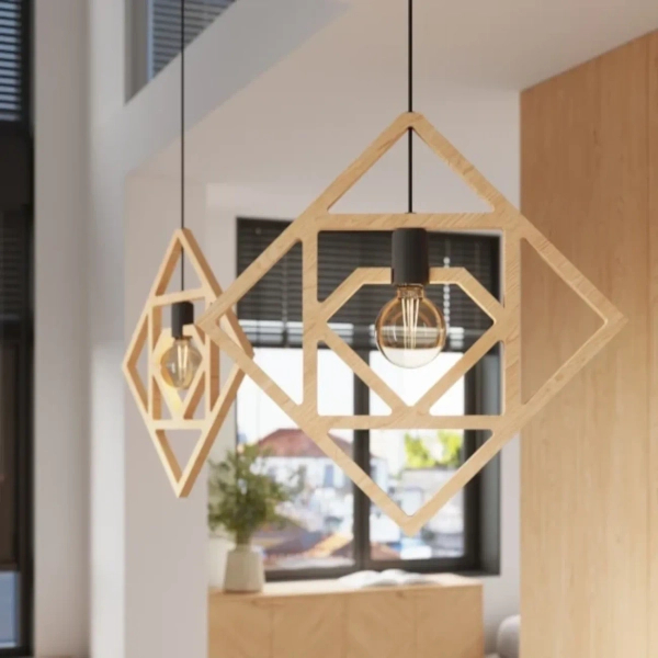 Lampa wisząca CARO SL.1757 drewniana czarna 1xE27 do kuchni